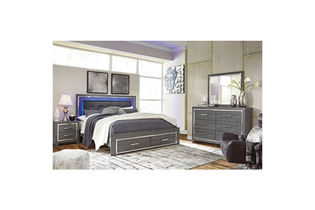 Signature Design by Ashley Lodanna 6-Piece King Bedroom Set- Headboard Lighting