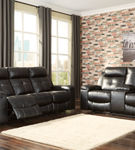 Signature Design by Ashley Kempten-Black Reclining Sofa and Loveseat- Room View