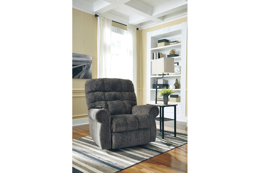 Signature Design by Ashley Ernestine-Slate Power Lift Recliner -  Sample Room View