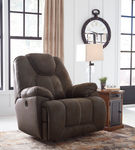 Signature Design by Ashley Warrior Fortress-Coffee Power Rocker Recliner- Room View