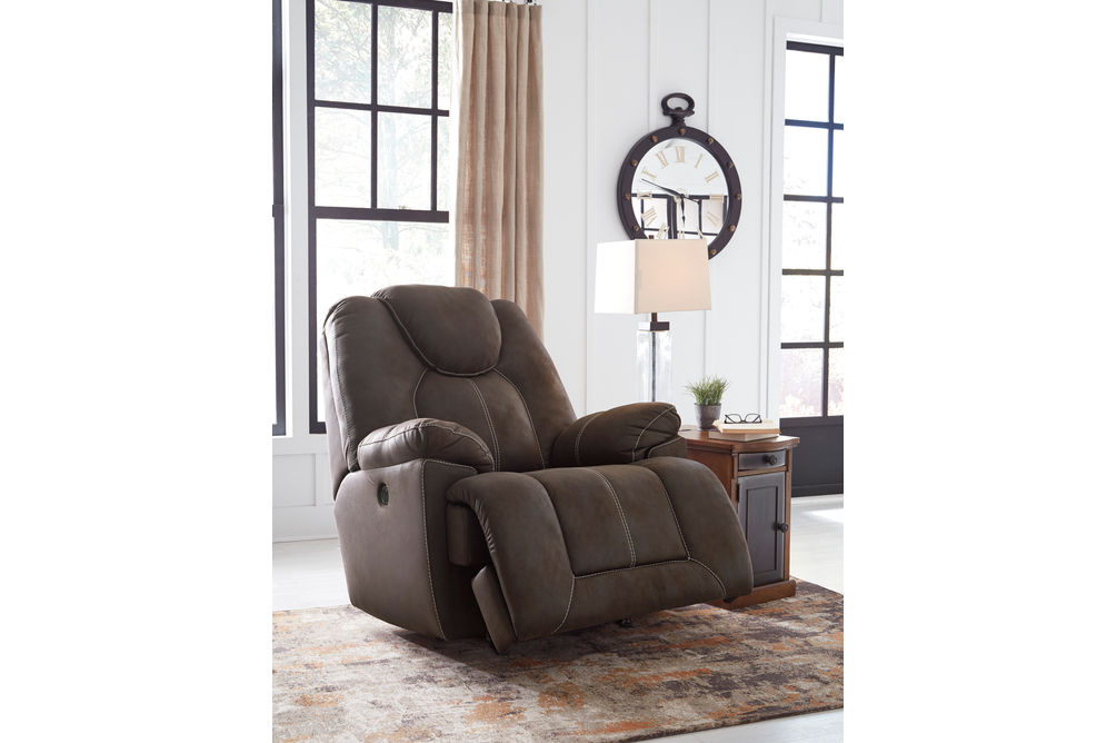 Signature Design by Ashley Warrior Fortress-Coffee Power Rocker Recliner- Alternate View