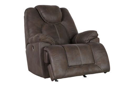 Signature Design by Ashley Warrior Fortress-Coffee Power Rocker Recliner