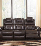 Signature Design by Ashley Warnerton-Chocolate Power Reclining Sofa- Room View