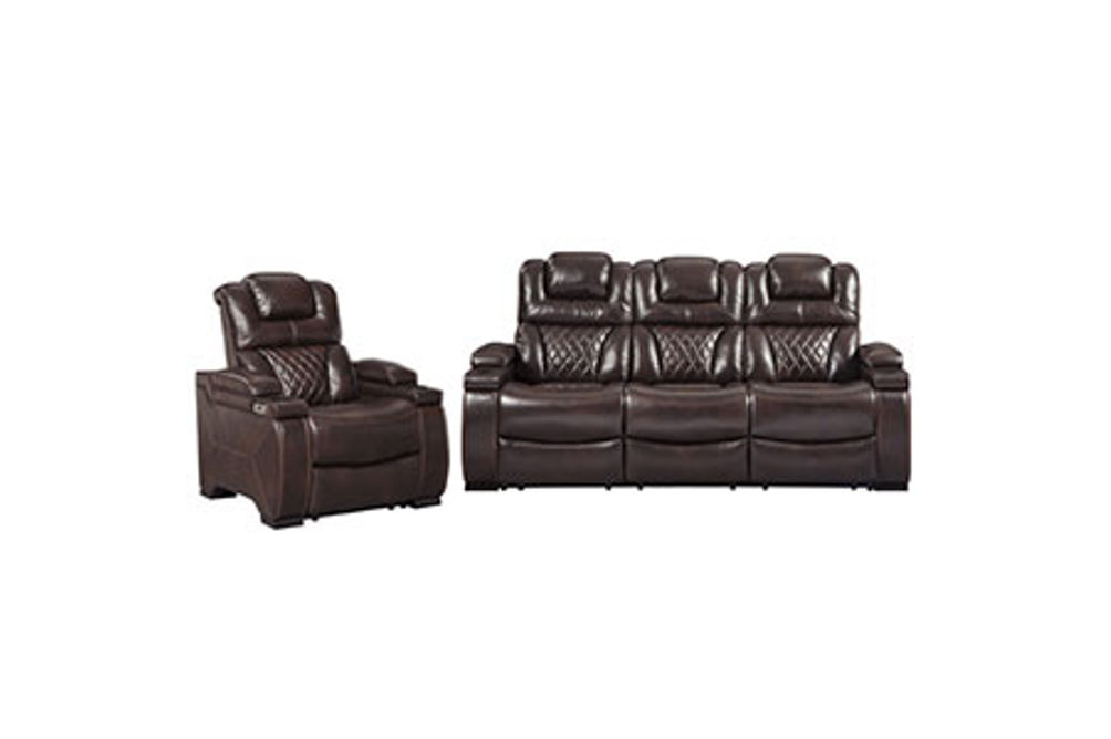 Signature Design by Ashley Warnerton-Chocolate Power Reclining Sofa and Recliner