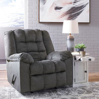 Signature Design by Ashley Drakestone-Charcoal Heat and Massage Rocker Recliner- Room View