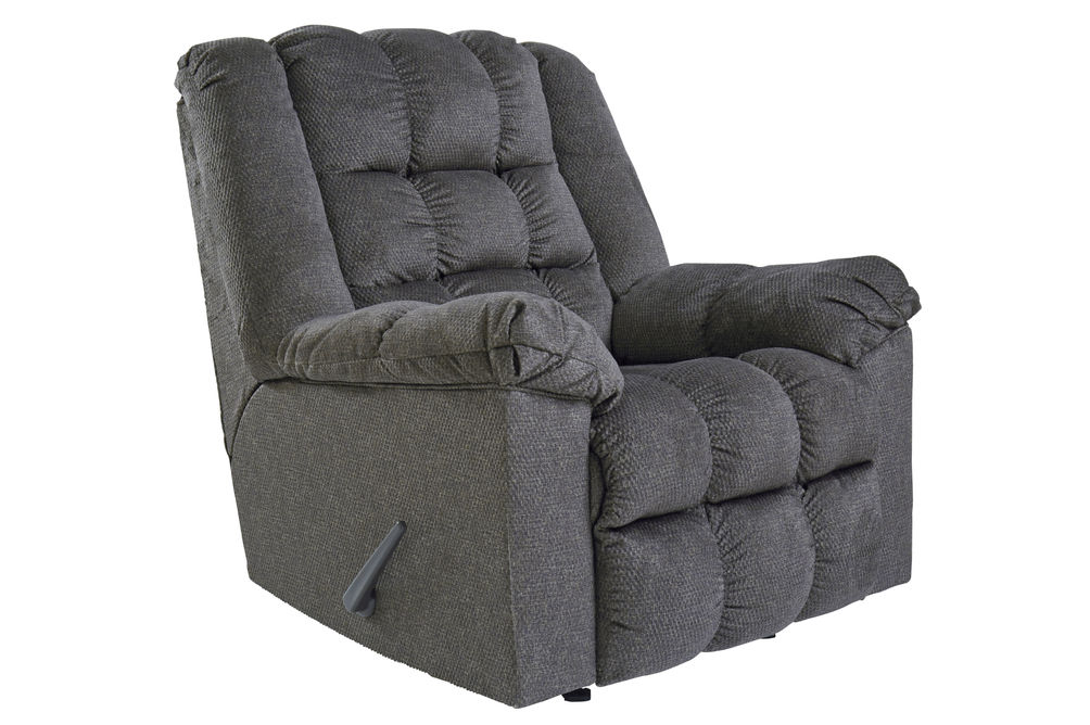 Signature Design by Ashley Drakestone-Charcoal Heat and Massage Rocker Recliner