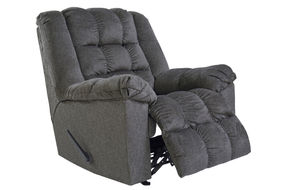 Signature Design by Ashley Drakestone-Charcoal Heat and Massage Rocker Recliner- Reclining View
