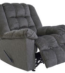 Signature Design by Ashley Drakestone-Charcoal Heat and Massage Rocker Recliner- Reclining View