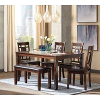 Signature Design by Ashley Bennox 6-Piece Dining Table Set- Sample Room View