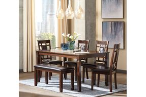 Signature Design by Ashley Bennox 6-Piece Dining Table Set- Sample Room View