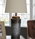 Signature Design by Ashley Norbert Metal Table Lamp Set- Sample Room View