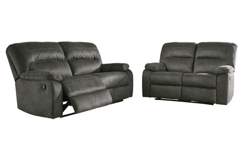 Signature Design by Ashley Bolzano-Slate Reclining Sofa and Loveseat