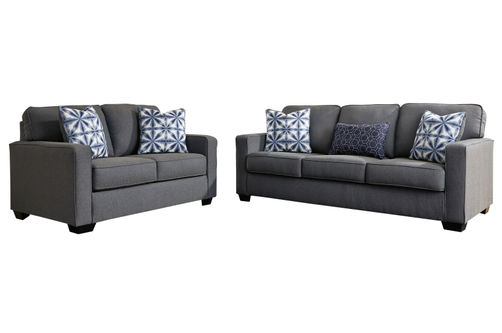 Benchcraft Kiessel Nuvella®-Steel Sofa and Loveseat