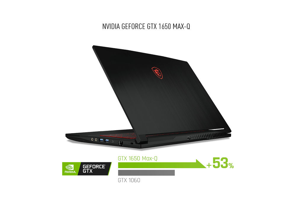 MSI 15.6 Inch i7-9750H Gaming Laptop- Back View 