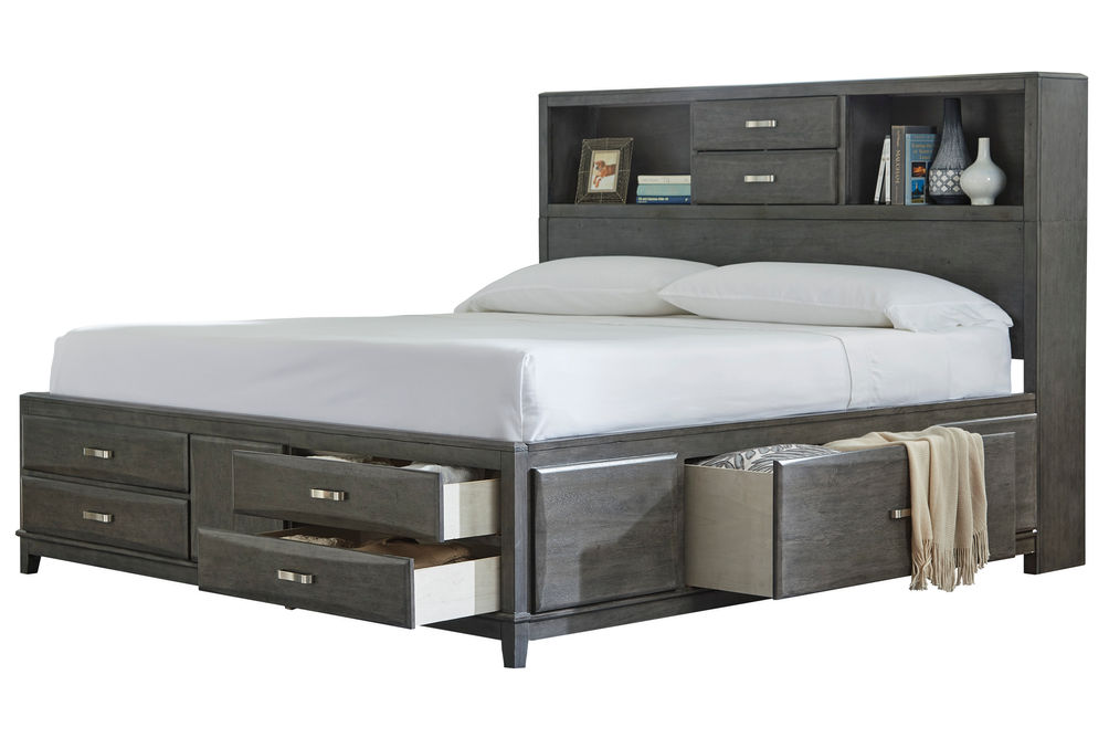 Signature Design by Ashley Caitbrook Platform King Bed- Open Drawers