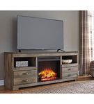 Signature Design by Ashley Trinell 63 Inch Electric Fireplace TV Stand- Room View