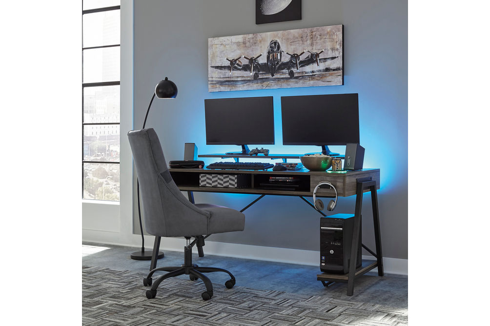 Signature Design by Ashley Barolli-Gray Gaming Desk- Room View