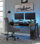 Signature Design by Ashley Barolli-Gray Gaming Desk- Room View