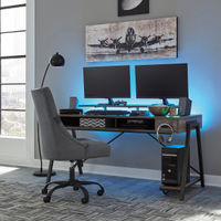 Signature Design by Ashley Barolli-Gray Gaming Desk- Room View