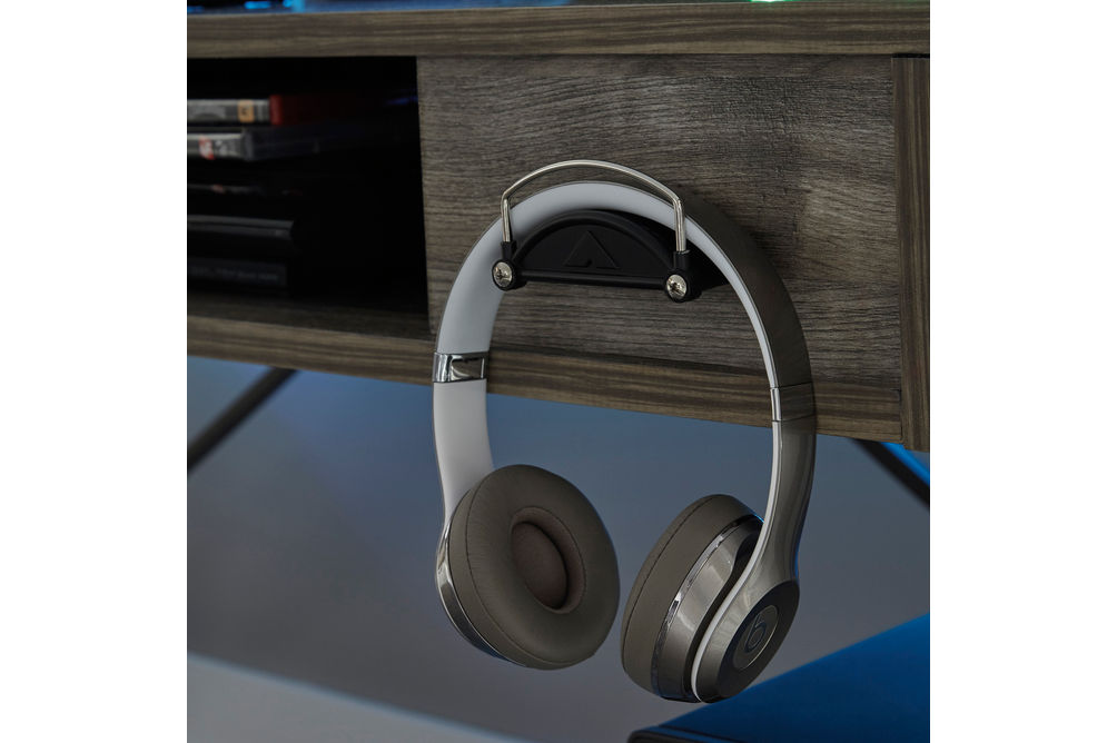 Signature Design by Ashley Barolli-Gray Gaming Desk- Headset hanger