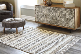 Signature Design by Ashley Karalee Ivory Wool Accent Rug - Sample Room View