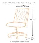 Signature Design by Ashley Graphite Swivel Home Office Desk Chair- Dimensions