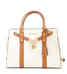 Michael Kors Nouveau Hamilton Large Logo Satchel - Vanilla