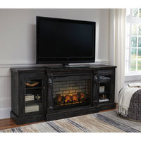 Signature Design by Ashley Mallacar 74 Inch Electric Fireplace TV Stand- Room View