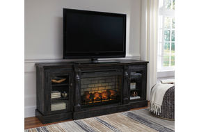 Signature Design by Ashley Mallacar 74 Inch Electric Fireplace TV Stand- Room View