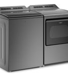 Whirlpool Chrome Shadow 4.8 Cu. Ft. Top Load Washer and 7.4 Cu. Ft. Gas Dryer - Angle View