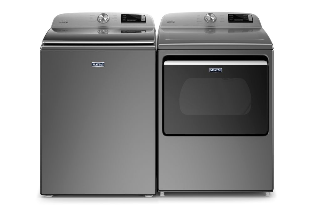 Maytag Metallic Slate 4.7 Cu. Ft. Top-Load Washer and 7.4 Cu. Ft. Electric Dryer