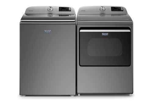 Maytag Metallic Slate 4.7 Cu. Ft. Top-Load Washer and 7.4 Cu. Ft. Electric Dryer