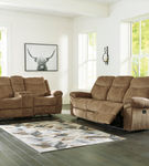 Signature Design by Ashley Huddle Up-Nutmeg Reclining Sofa and Loveseat- Room View