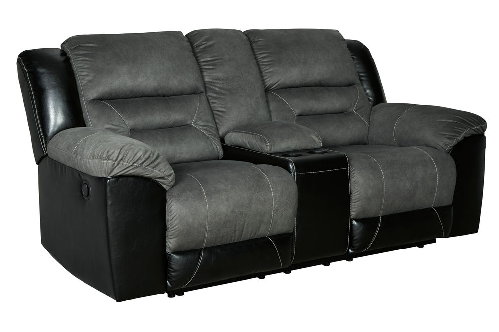 Signature Design by Ashley Earhart-Slate Reclining Loveseat with Cupholders