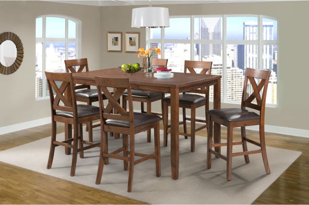 Elements Alex 7-Piece Counter Height Dining Set- Sample Room View