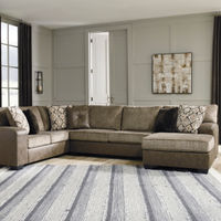 Benchcraft Abalone Chocolate 3-Piece Sectional- Room View