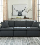 Signature Design by Ashley Savesto-Charcoal 3-Piece Sectional- Room View