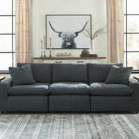 Signature Design by Ashley Savesto-Charcoal 3-Piece Sectional- Room View