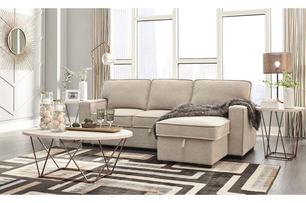 Signature Design by Ashley Darton-Cream Sofa Chaise with Storage