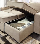 Signature Design by Ashley Darton-Cream Sofa Chaise with Storage- Storage View