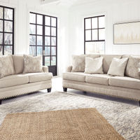 Benchcraft Claredon-Linen Sofa and Loveseat- Room View