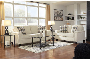 Signature Design by Ashley Abinger-Natural Sofa and Loveseat - Room View