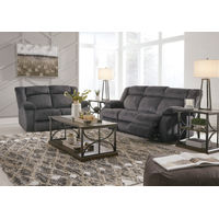 Signature Design by Ashley Burkner Power Reclining Sofa and Loveseat- Room View