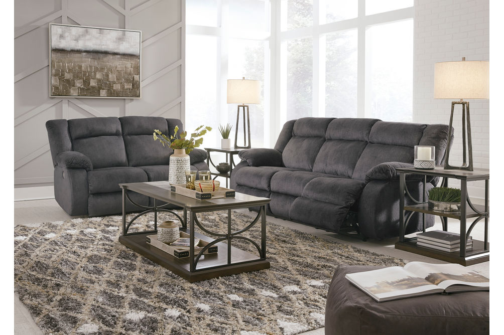 Signature Design by Ashley Burkner Power Reclining Sofa and Loveseat- Room View