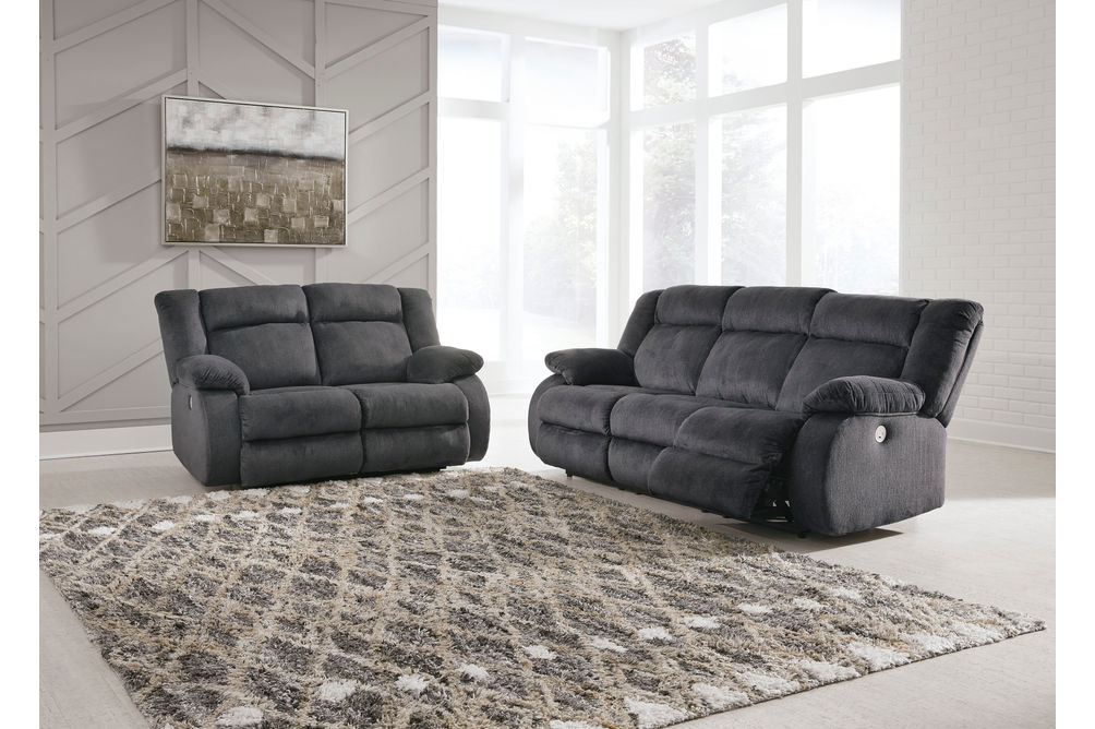 Signature Design by Ashley Burkner Power Reclining Sofa and Loveseat- Alternate Room View