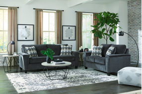 Signature Design by Ashley Abinger-Smoke Sofa and Loveseat- Room View