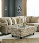 Signature Design by Ashley Dovemont-Putty RAF Sofa Chaise with Ottoman - Room View