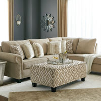 Signature Design by Ashley Dovemont-Putty RAF Sofa Chaise with Ottoman - Room View