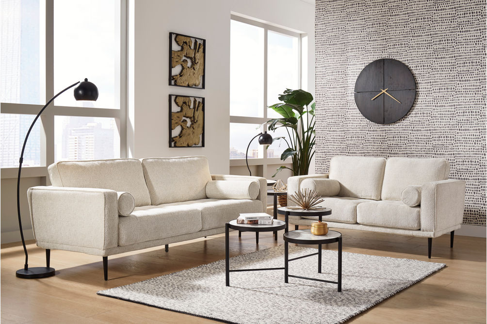 Signature Design by Ashley Caladeron-Sandstone Sofa and Loveseat- Room View