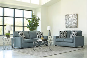 Signature Design by Ashley Gleston Gray Sofa and Loveseat- Room View